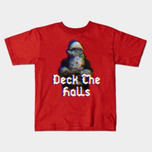 Christmas 2023 Deck the Halls Glitch Santa gift idea Kids T-Shirt